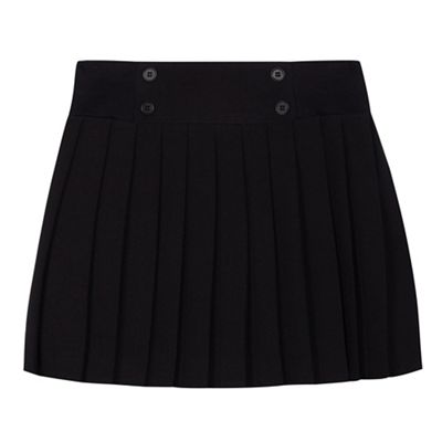Girls' black pleated school skirt
